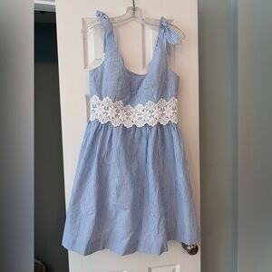 NWT Lilly Pulitzer Coastal Blue Seersucker Tessa Dress